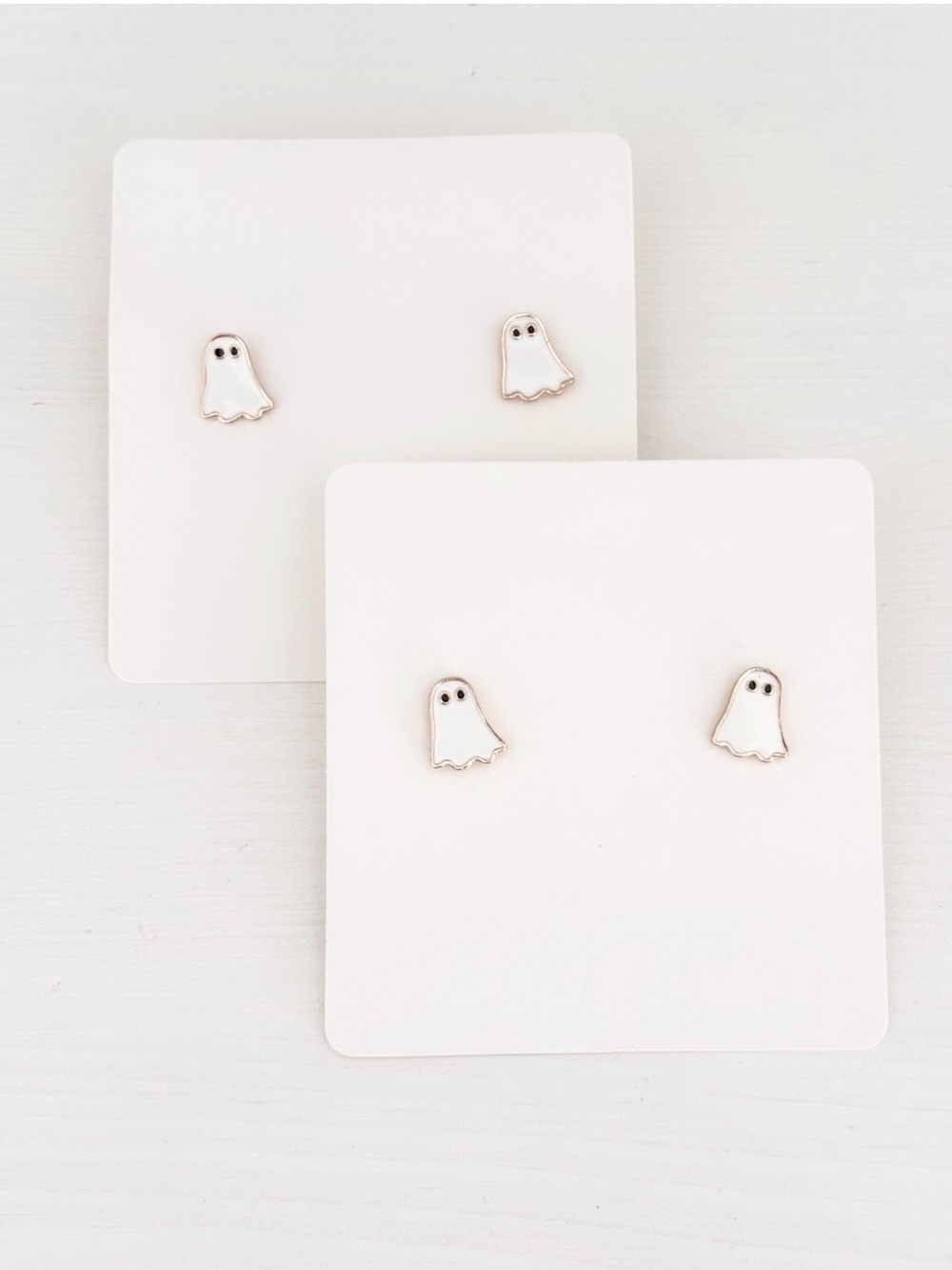 Enamel Ghost Post Earrings -Set of 2- NEW!